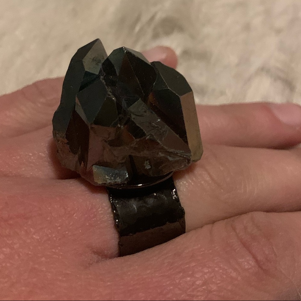 Black Crystal Statement Ring